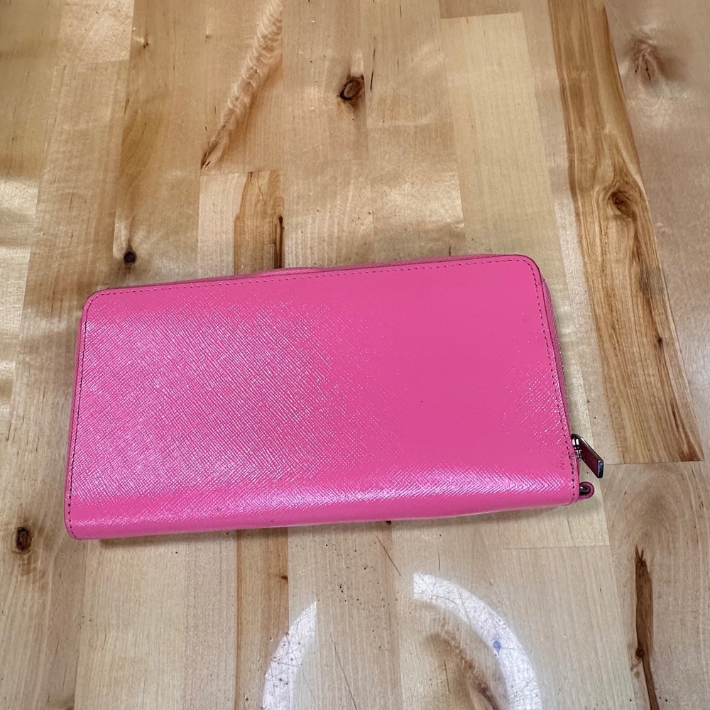 Unbranded Zip Around Wallet Women OS Hot Pink Good Removable Card Case ID Window